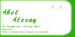 abel alexay business card